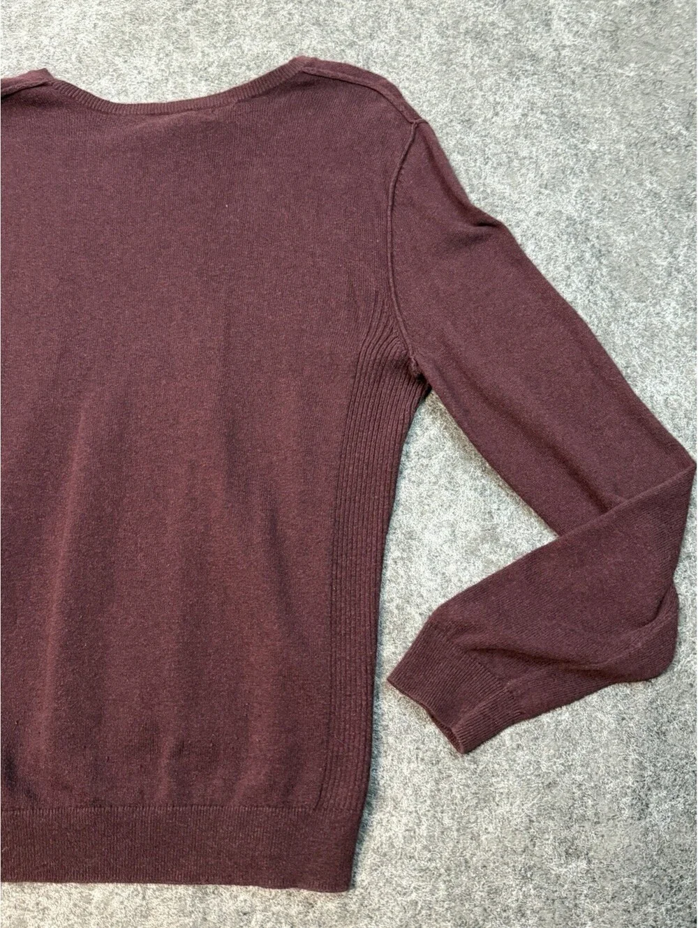 Marc Anthony Sweater Mens Small Burgundy V Neck Pullover Cotton Knit